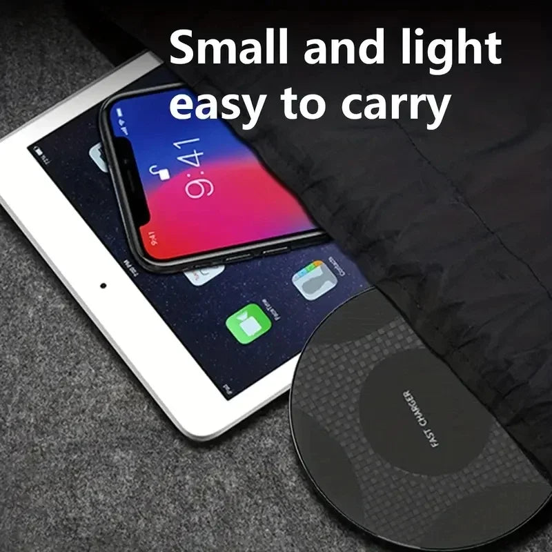 Carregador sem fio Pad Suporte para Celular, desktop ultra-fino, carregamento rápido, Dock Station para iPhone 14, 13, 12, 11, Samsung, Xiaomi, 10W